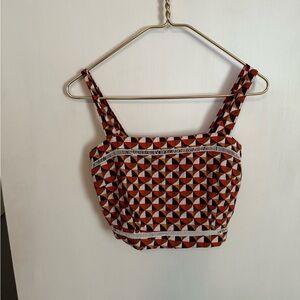 Forever 21 Red and Brown Geometric Tank Top
